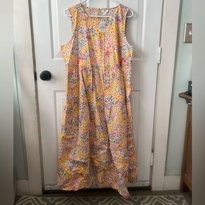 NWT J. Crew Factory Mixed-Floral Tiered Dress in Warm Clementine